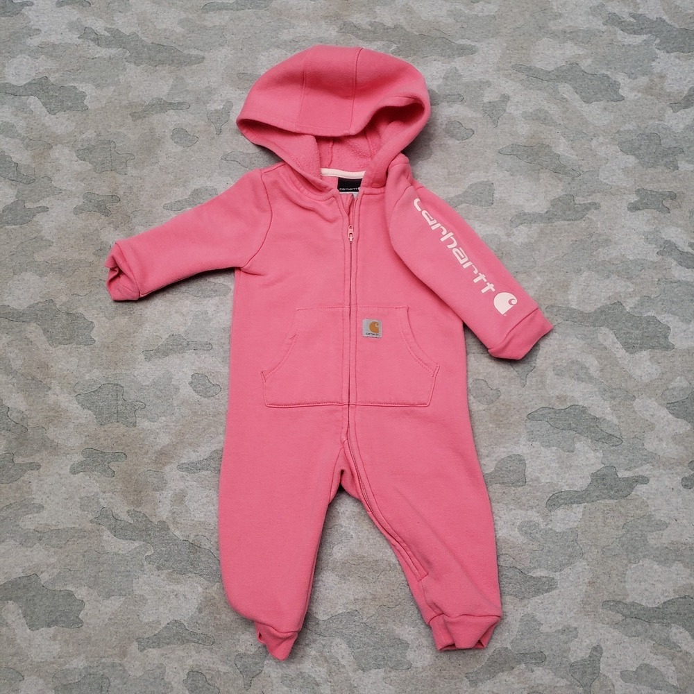 Carhartt‎ Coveralls Youth 6 Pink Full Zip Hooded Workwear